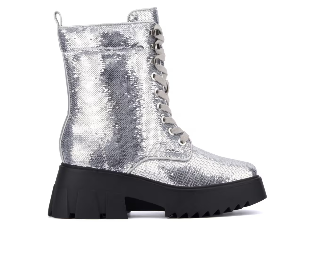 Women's Fashion to Figure Odessa Sequin Combat Booties