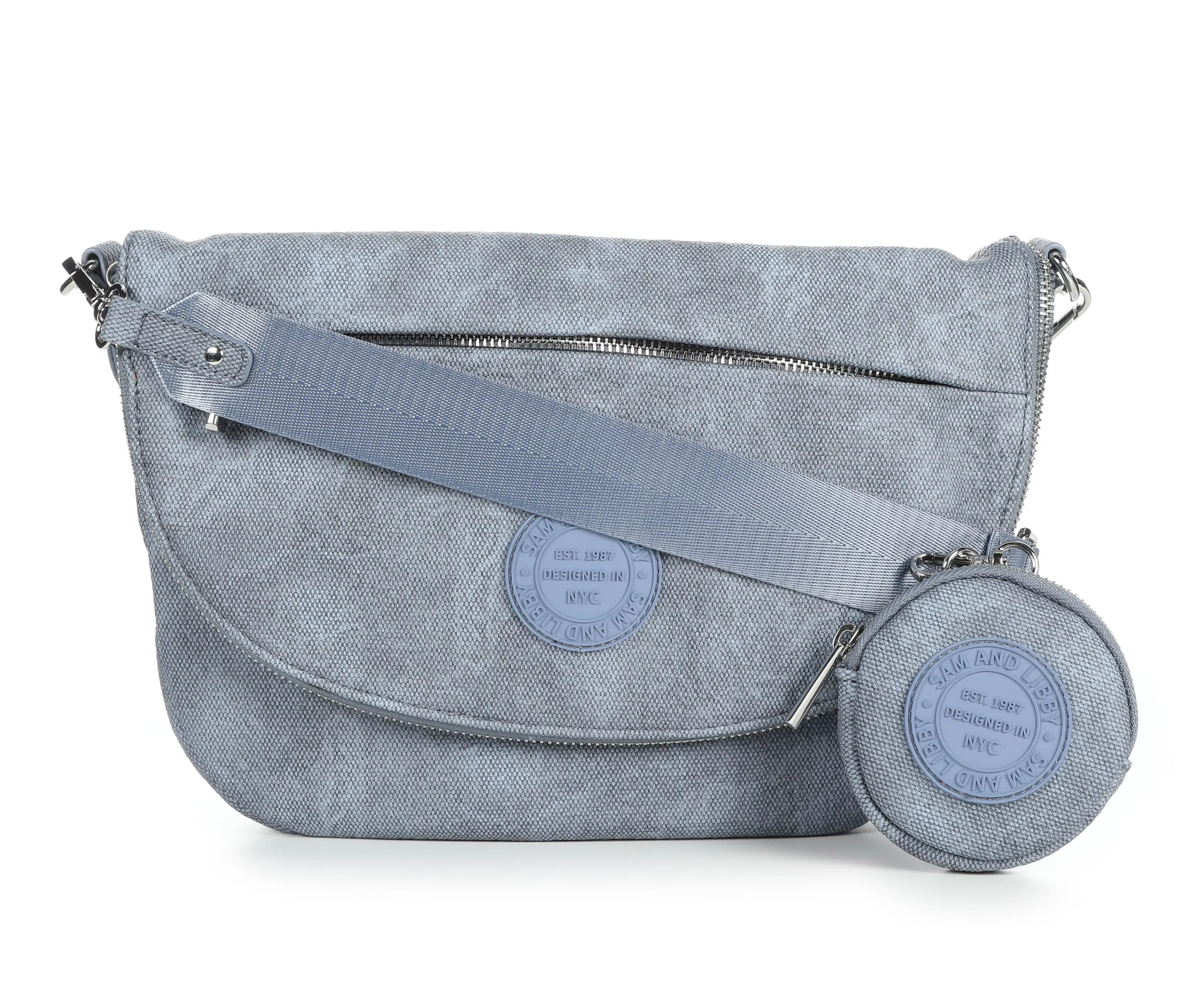 Sam & Libby Denim Crescent Shoulder Handbag