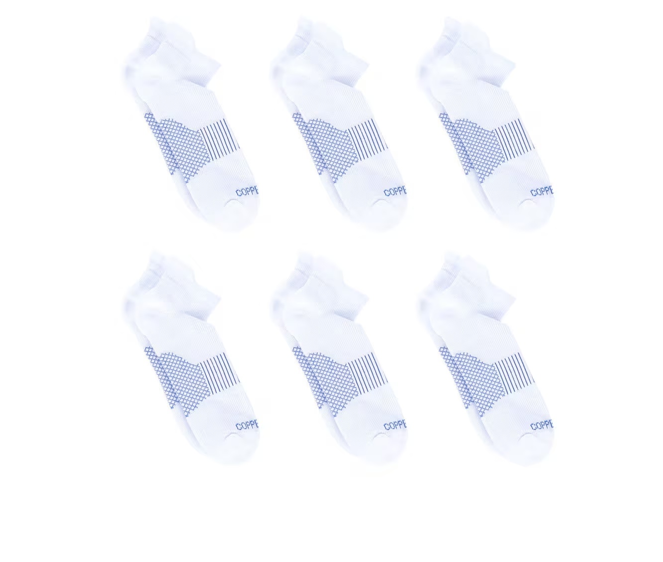 Copper Fit 6 Pack Men's Energy Low Cut Socks