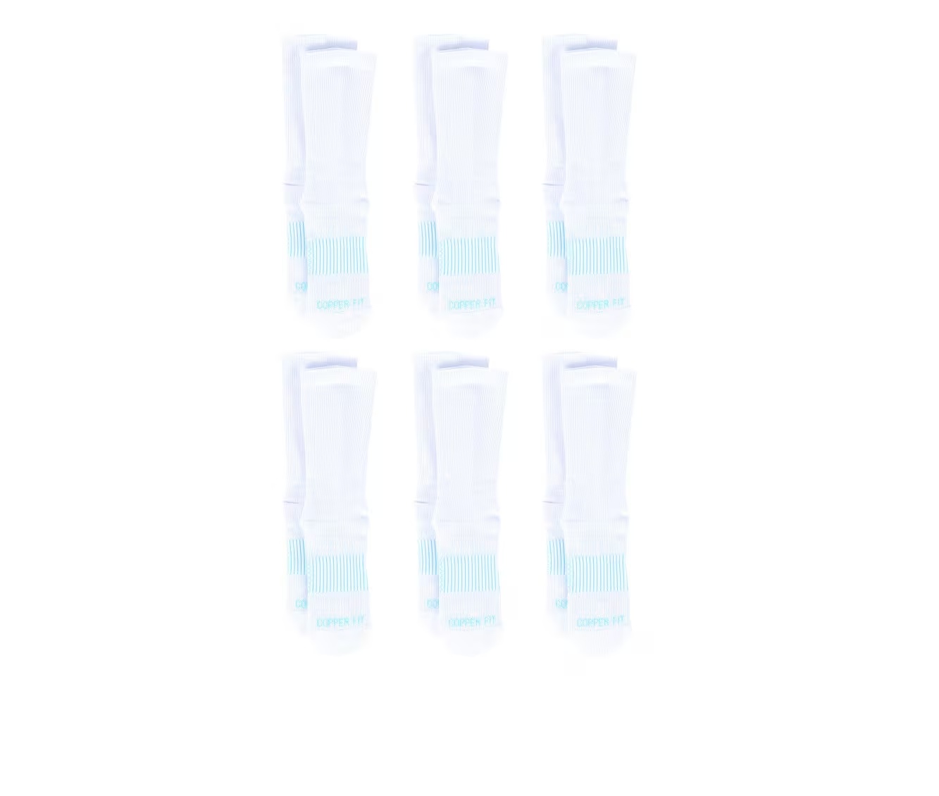Copper Fit 6 Pack Women's Energy Crew Socks