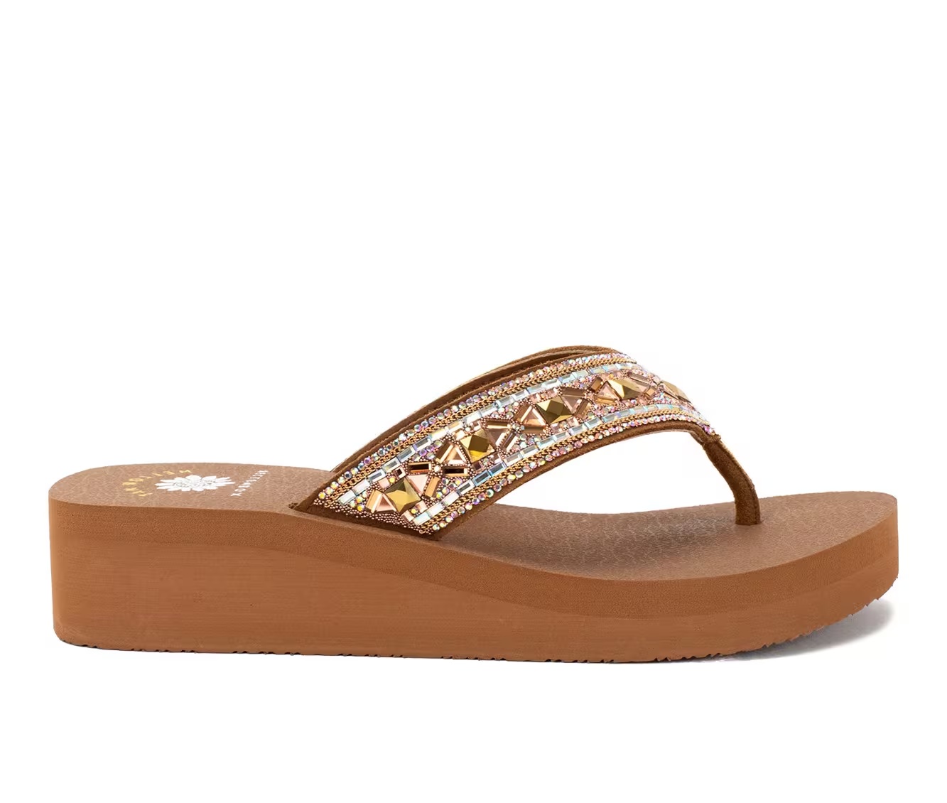 Women's Yellow Box Lira Wedge Flip-Flops