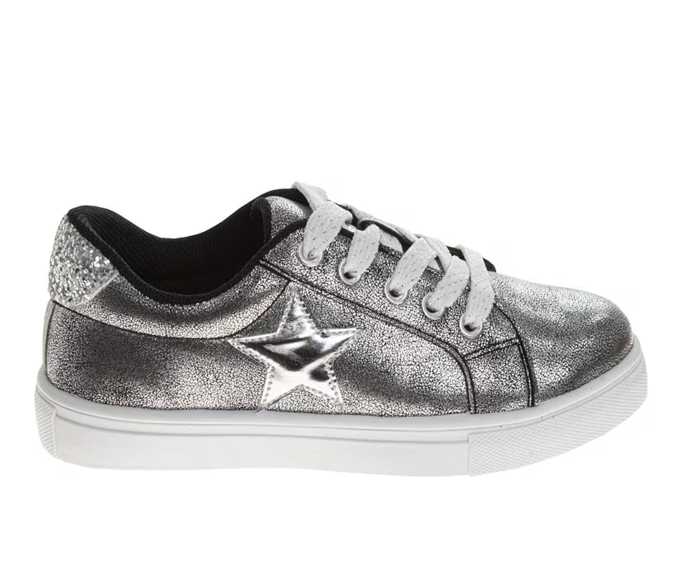 Girls' Kensie Girl Little& Big Kid Metallic Star Lace Up Sneakers