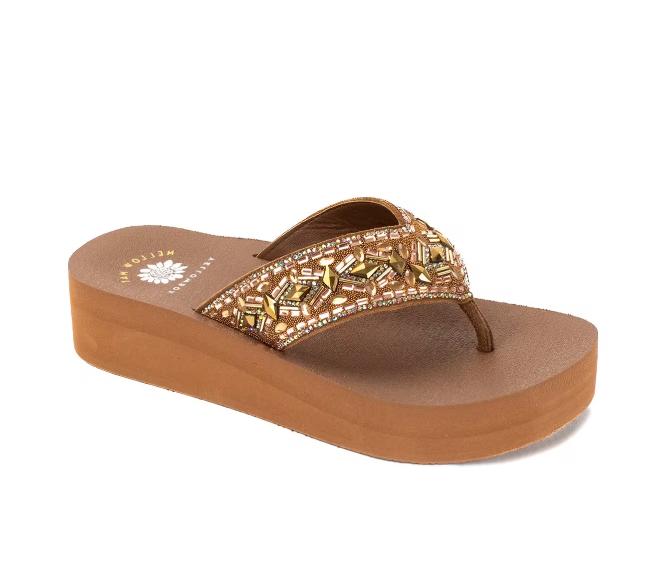Women's Yellow Box Blaine Platform Flip-Flops