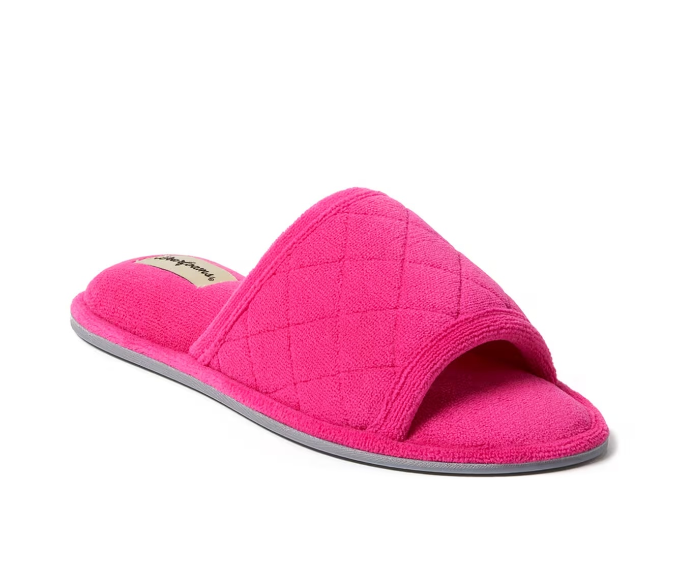 Dearfoams Beatrice Terry Slide with Quilted Vamp Slippers