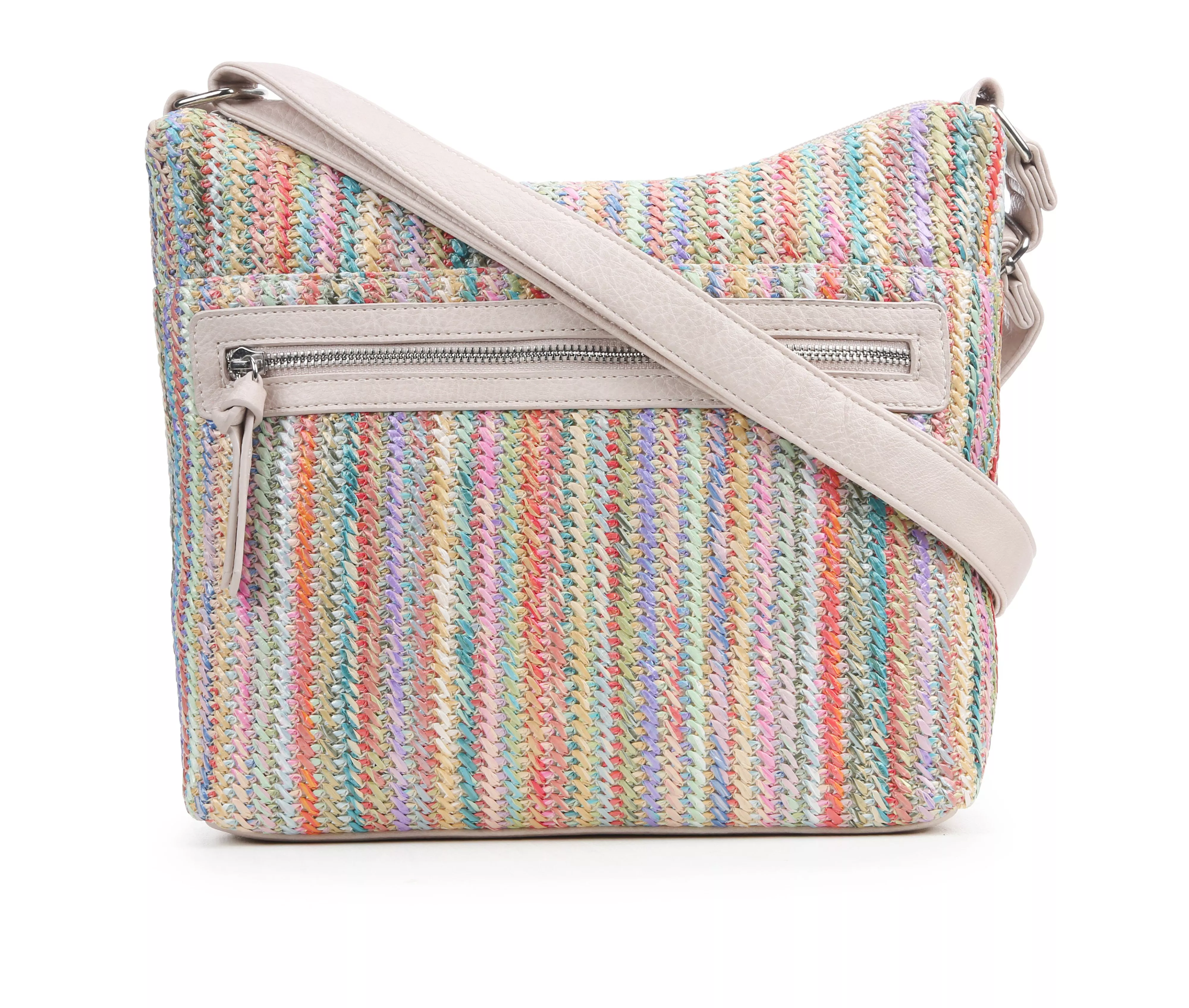 Bueno Of California Straw Top Zip Handbag Handbag