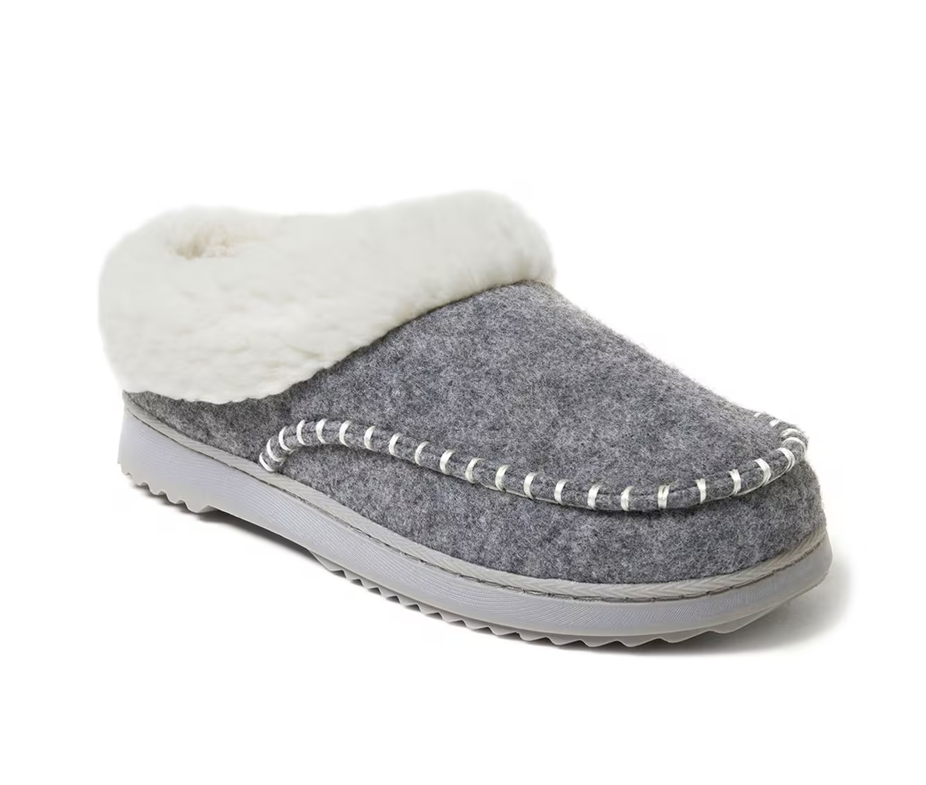 Dearfoams Nyla Felted & Plaid Moc Toe Clog Slippers