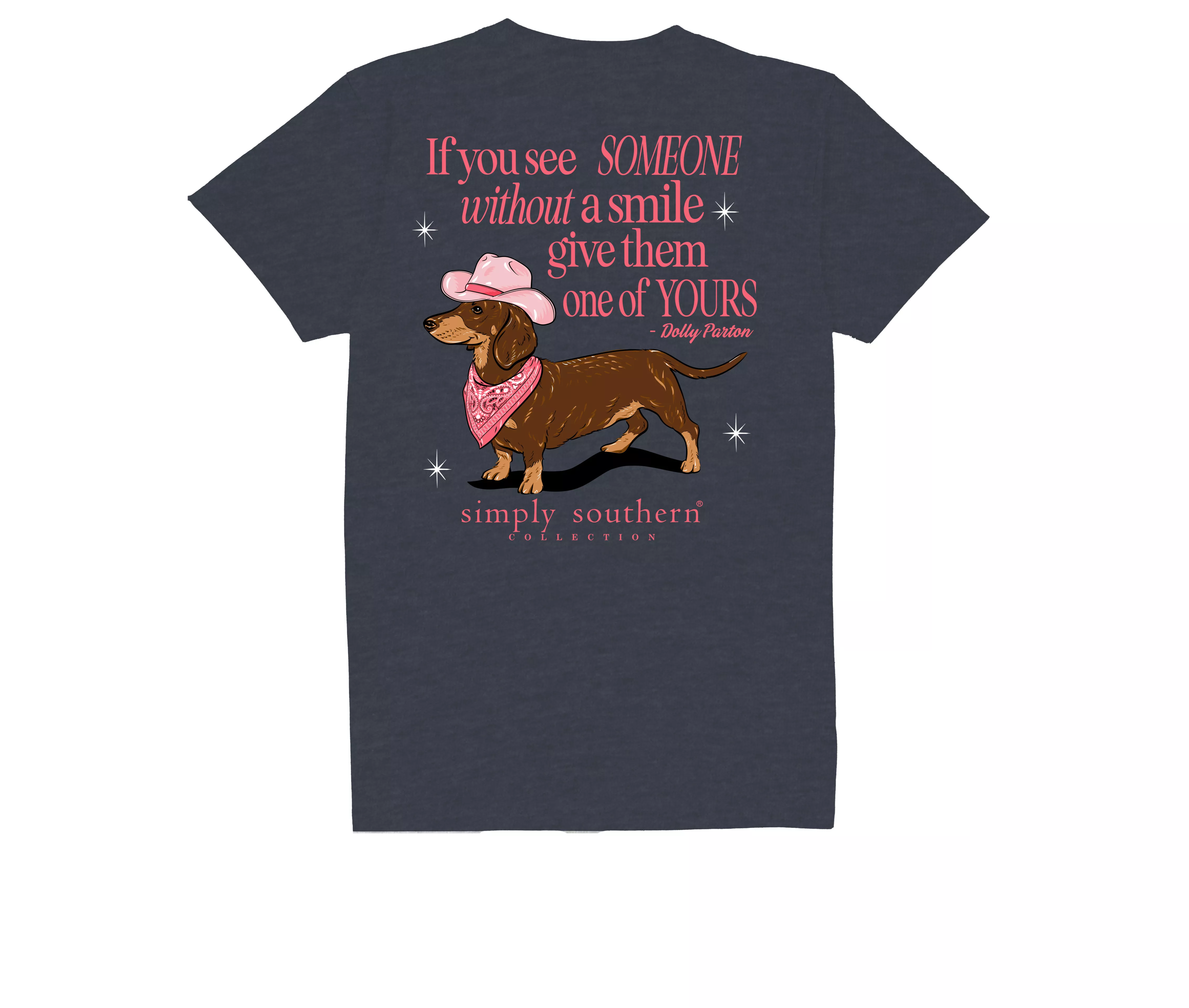 Simply Southern Short Sleeve Smile Heather Navy