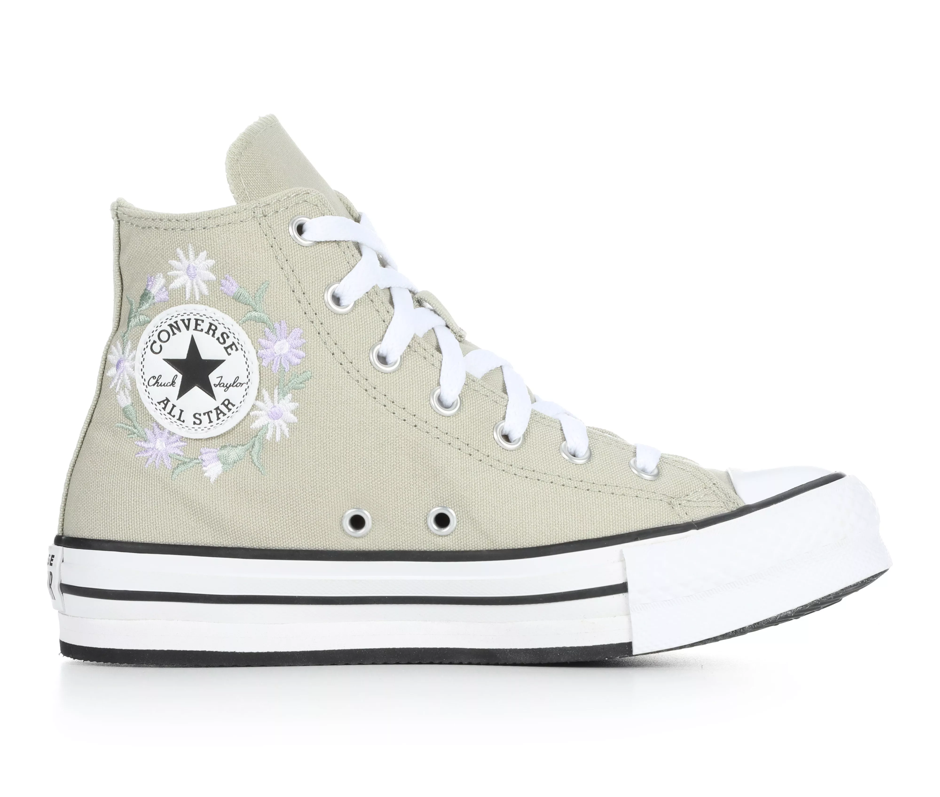 Girls' Converse Chuck Taylor Embroidered Floral Lift Sneakers