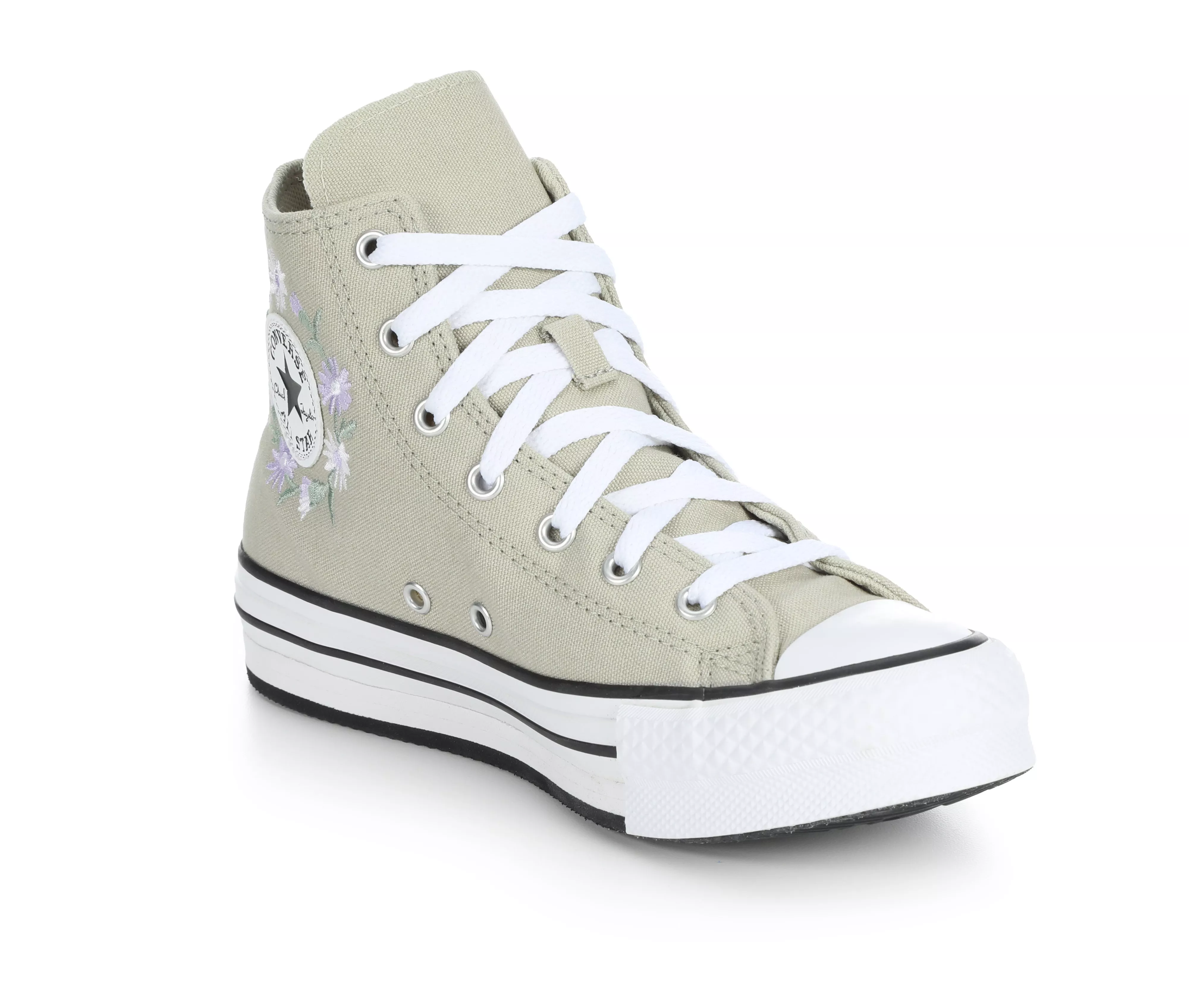 Girls' Converse Chuck Taylor Embroidered Floral Lift Sneakers