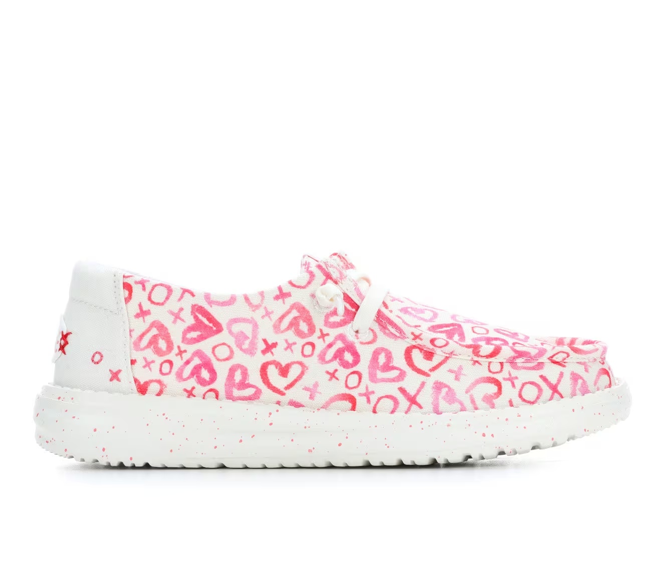 Girls' HEYDUDE Little Kid & Big Kid Wendy Y Watercolor Hearts Casual Shoes